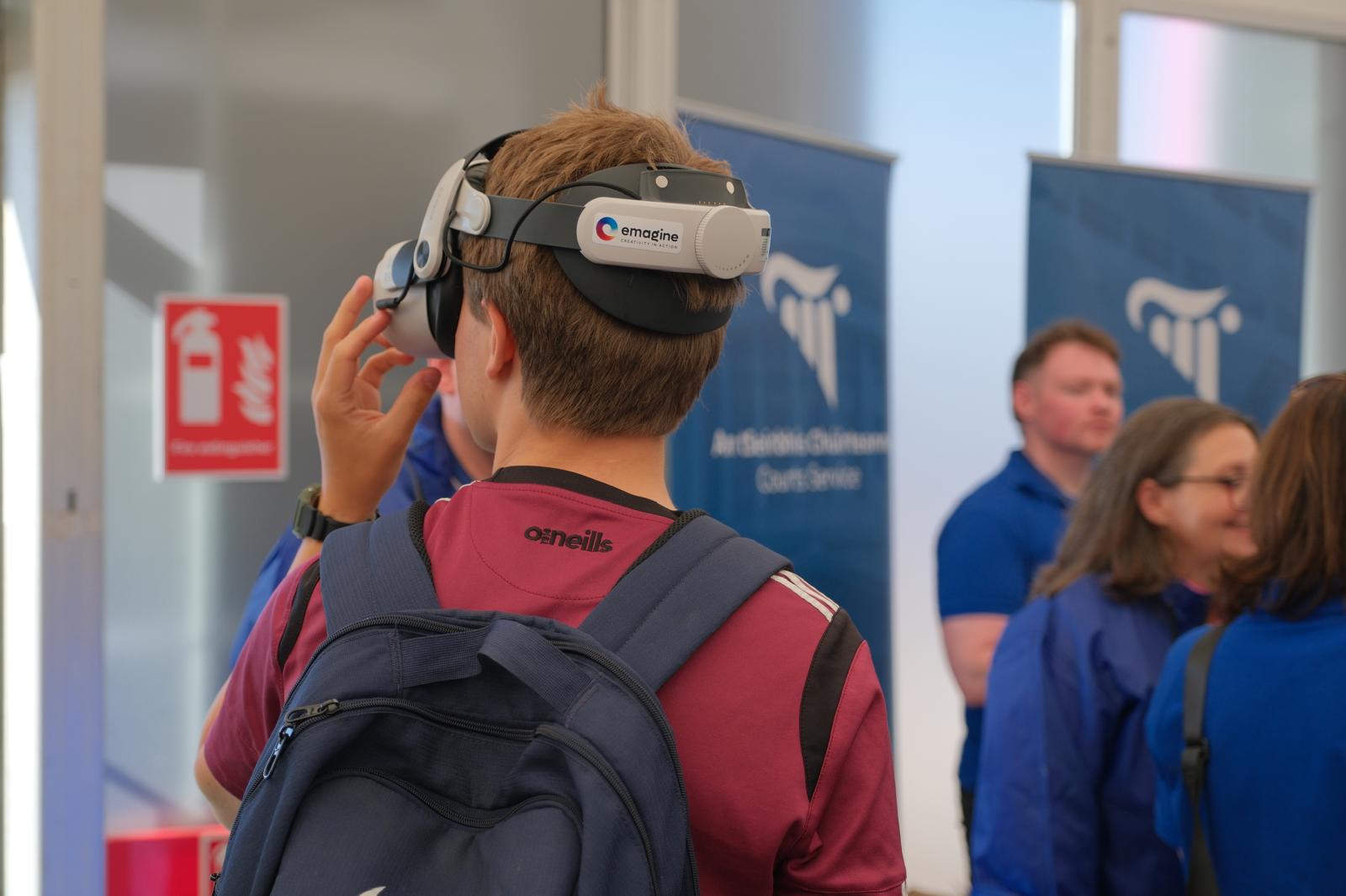 Trying out our VR experience at the Ploughing Championships